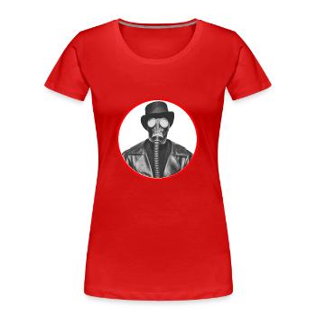 The man with the gas mask - Women's Premium Organic T-Shirt - red - Front - Mia (176cm)