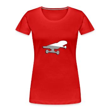 Skateboard - Illustration - Frauen Premium Bio T-Shirt - Rot - Vorne - Mia (176cm)