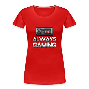 ALWAYS GAMING + Manette NES - Jeux - T-shirt bio Premium Femme - rouge - Devant - Mia (176cm)