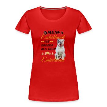 Enkelhund, Enkelkind - Frauen Premium Bio T-Shirt - Rot - Vorne - Mia (176cm)