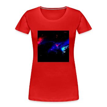 Weltraum Auto - Frauen Premium Bio T-Shirt - Rot - Vorne - Mia (176cm)