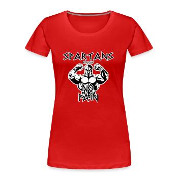 Spartaner kennt kein Schmerz - Frauen Premium Bio T-Shirt - Rot - Vorne - Mia (176cm)