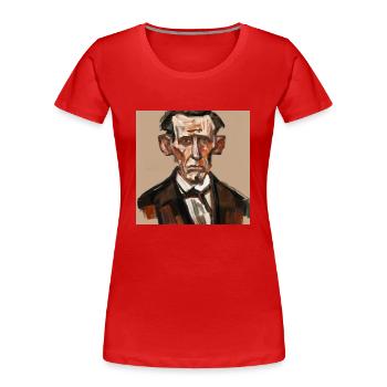 Gründungsvater Abraham Lincoln - Schiele - Frauen Premium Bio T-Shirt - Rot - Vorne - Mia (176cm)