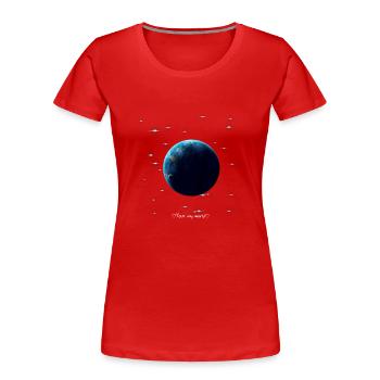 Universum - Frauen Premium Bio T-Shirt - Rot - Vorne - Mia (176cm)