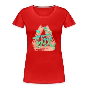 honnêteté e 4 - T-shirt bio Premium Femme - rouge - Devant - Mia (176cm)