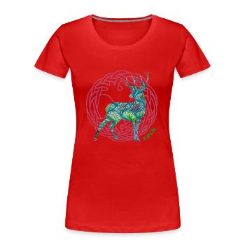 hirsch dwalin e 115 - Women's Premium Organic T-Shirt - red - Front - Mia (176cm)