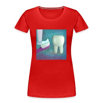Dental health - Women's Premium Organic T-Shirt - red - Front - Mia (176cm)
