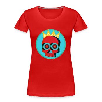 Crâne - T-shirt bio Premium Femme - rouge - Devant - Mia (176cm)