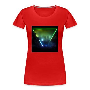 Triangle dystopian cityscape of futuristic tokio - Women's Premium Organic T-Shirt - red - Front - Mia (176cm)