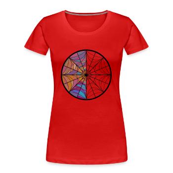 Mandala coloré - T-shirt bio Premium Femme - rouge - Devant - Mia (176cm)