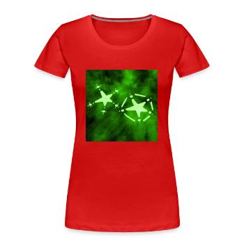 2 GRÜNE STERNE - Frauen Premium Bio T-Shirt - Rot - Vorne - Mia (176cm)