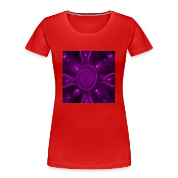 SUNNY PURPLE MANDALA - Women's Premium Organic T-Shirt - red - Front - Mia (176cm)