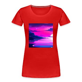SONNENUNTERGANG - Frauen Premium Bio T-Shirt - Rot - Vorne - Mia (176cm)