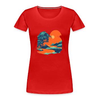 A tree - Women's Premium Organic T-Shirt - red - Front - Mia (176cm)