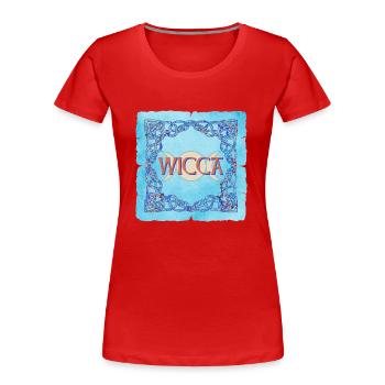 keltischer rahmen wicca e 238 - Frauen Premium Bio T-Shirt - Rot - Vorne - Mia (176cm)