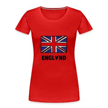 Aime l'Angleterre (Royaume-Uni) - T-shirt bio Premium Femme - rouge - Devant - Mia (176cm)