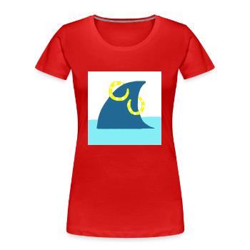 REQUIN AVEC PIERCINGS - T-shirt bio Premium Femme - rouge - Devant - Mia (176cm)