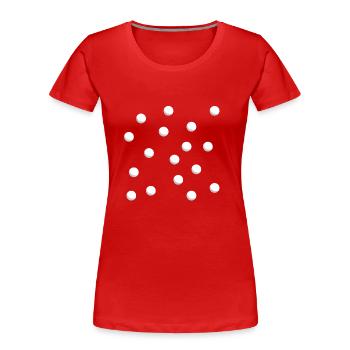 Astuce de tennis de table - Motif de confusion entre adversaires - T-shirt bio Premium Femme - rouge - Devant - Mia (176cm)