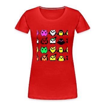 Angry Invaders - Frauen Premium Bio T-Shirt - Rot - Vorne - Mia (176cm)