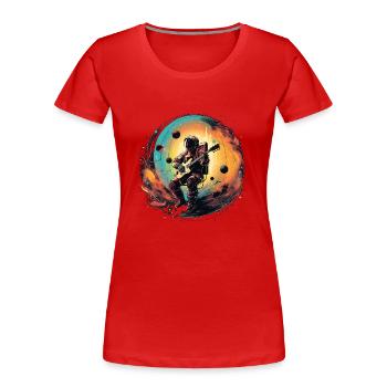 Music from space 1 no background - T-shirt bio Premium Femme - rouge - Devant - Mia (176cm)