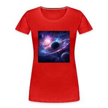 Kosmisch - Frauen Premium Bio T-Shirt - Rot - Vorne - Mia (176cm)