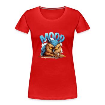 Owl - Women's Premium Organic T-Shirt - red - Front - Mia (176cm)