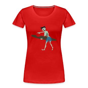 Surfeur Zombie Tiki - T-shirt bio Premium Femme - rouge - Devant - Mia (176cm)
