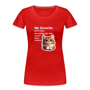 Ne pas utiliser de virgules - T-shirt bio Premium Femme - rouge - Devant - Mia (176cm)