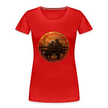 Oben Klar und unten Dicht - Frauen Premium Bio T-Shirt - Rot - Vorne - Mia (176cm)