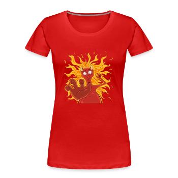 Satan wants you! - Frauen Premium Bio T-Shirt - Rot - Vorne - Mia (176cm)