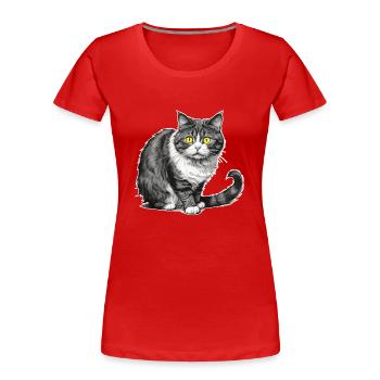 Looky Looky 3 - T-shirt bio Premium Femme - rouge - Devant - Mia (176cm)
