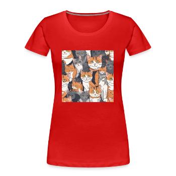 gorgeous fashion - Frauen Premium Bio T-Shirt - Rot - Vorne - Mia (176cm)