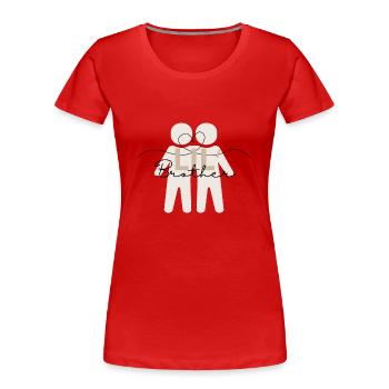 Kleiner Bruder - Geschwister - Frauen Premium Bio T-Shirt - Rot - Vorne - Mia (176cm)