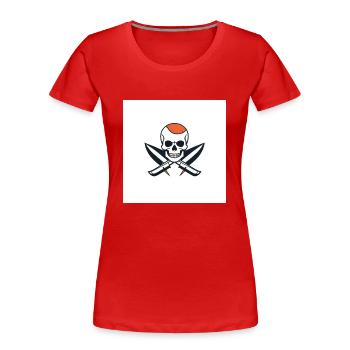 Messer Stecher - Frauen Premium Bio T-Shirt - Rot - Vorne - Mia (176cm)