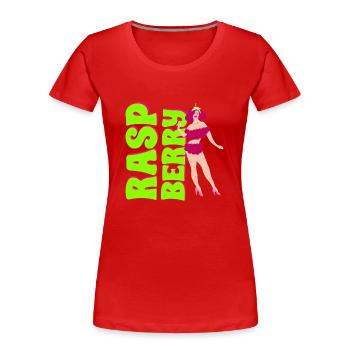 Vintage Himbeere Pin-up - Frauen Premium Bio T-Shirt - Rot - Vorne - Mia (176cm)