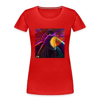 Rampant neon - Women's Premium Organic T-Shirt - red - Front - Mia (176cm)