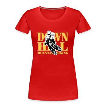 Downhill - Mountainbiking - T-shirt bio Premium Femme - rouge - Devant - Mia (176cm)