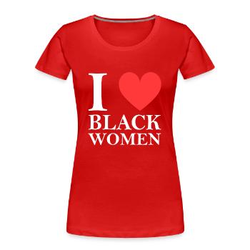 Ich liebe schwarze Frauen - Frauen Premium Bio T-Shirt - Rot - Vorne - Mia (176cm)