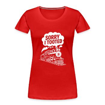Motif de train amusant - T-shirt bio Premium Femme - rouge - Devant - Mia (176cm)