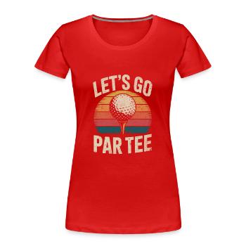 Par tee lustiges Golf Design - Frauen Premium Bio T-Shirt - Rot - Vorne - Mia (176cm)