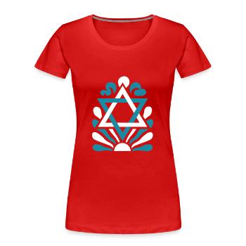Design d’Israël avec étoile de David - T-shirt bio Premium Femme - rouge - Devant - Mia (176cm)
