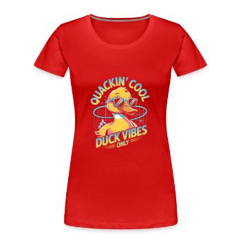 Lustiges Enten Design - Frauen Premium Bio T-Shirt - Rot - Vorne - Mia (176cm)