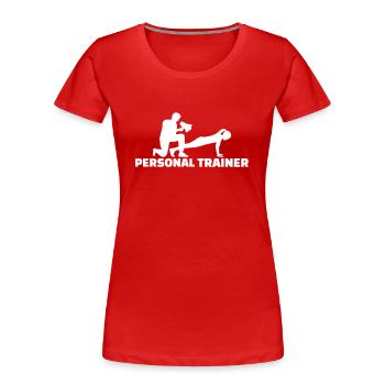 Personal trainer - T-shirt bio Premium Femme - rouge - Devant - Mia (176cm)