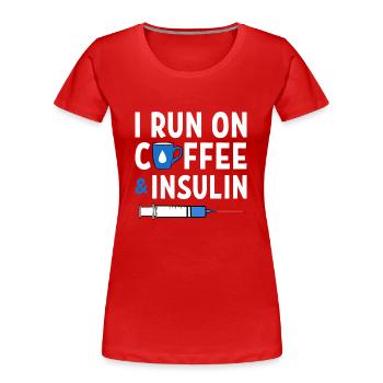 Diabetic Insulin - Women's Premium Organic T-Shirt - red - Front - Mia (176cm)