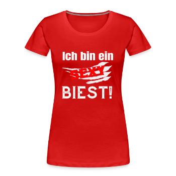 Lustig Ich bin ein sexy Biest - Frauen Premium Bio T-Shirt - Rot - Vorne - Mia (176cm)