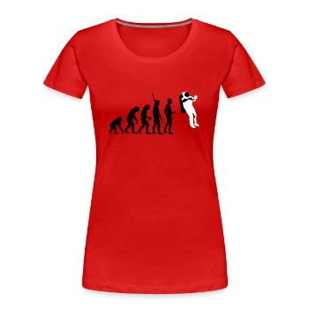 evolution_astronaut_2c - T-shirt bio Premium Femme - rouge - Devant - Mia (176cm)