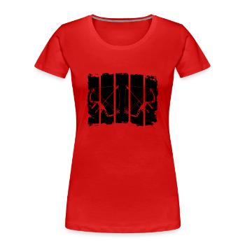 Archery Composite Bow Retro Stripes - T-shirt bio Premium Femme - rouge - Devant - Mia (176cm)