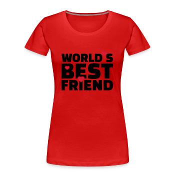 Freund - Frauen Premium Bio T-Shirt - Rot - Vorne - Mia (176cm)