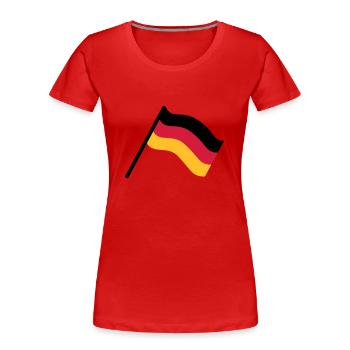 Deutschlandflagge - Frauen Premium Bio T-Shirt - Rot - Vorne - Mia (176cm)