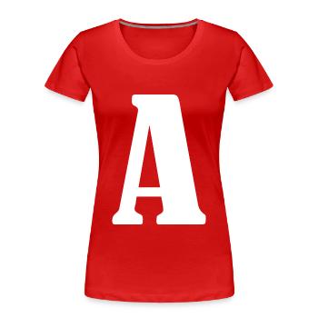 A - T-shirt bio Premium Femme - rouge - Devant - Mia (176cm)